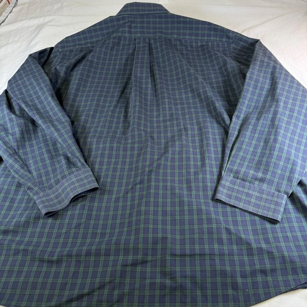L.L .Bean Kennebunk Sport Shirt Black Watch Tartan Plaid Men's Size XXL  218573